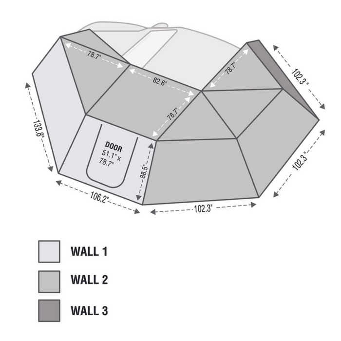 OVS Nomadic Awning 270 - Side Wall 2- Dark Gray-  Driver Side