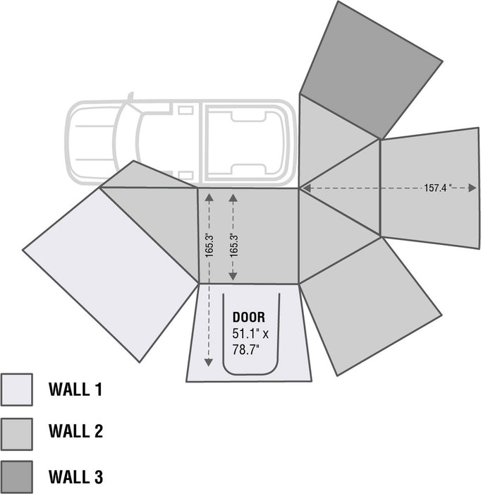 OVS Nomadic Awning 270 - Side Wall 2- Dark Gray-  Driver Side