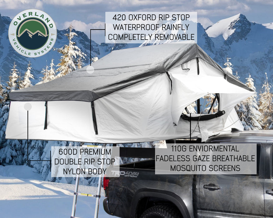 OVS Nomadic 3 Extended - 3 Person 4 Season Soft Shell Roof Top Tent w/ Annex White