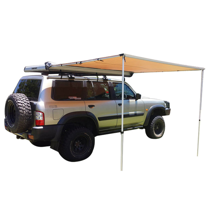 Trustmade 6' x 6' Car Side Awning Roof Top Pull Out Tent Shelter Black Cover + Inside Beige