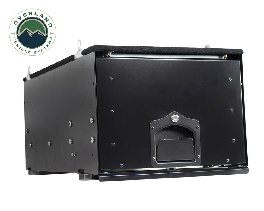 OVS Cargo Box With Slide Out Drawer & Working Station Size - Black Powder Coat