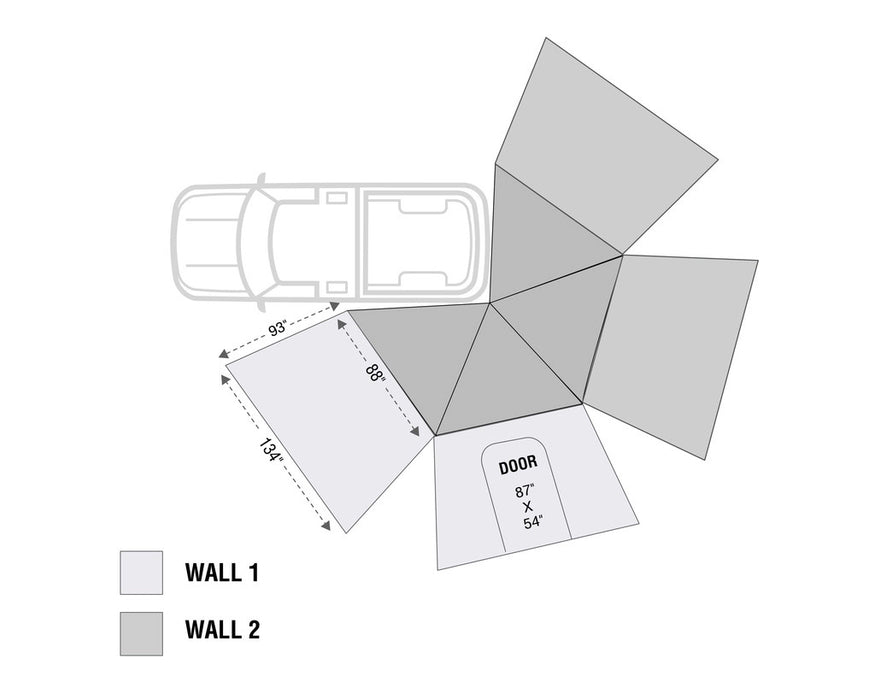 OVS Nomadic LT 270 Awning & Wall 1, 2, & Mounting Brackets - Driver Side