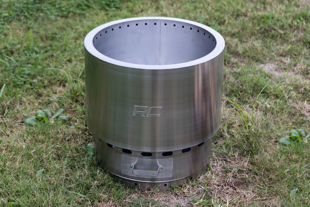 Rough Country Fire Pit Stainless Steel with Carry Bag