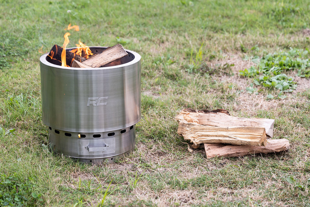 Rough Country Fire Pit Stainless Steel with Carry Bag