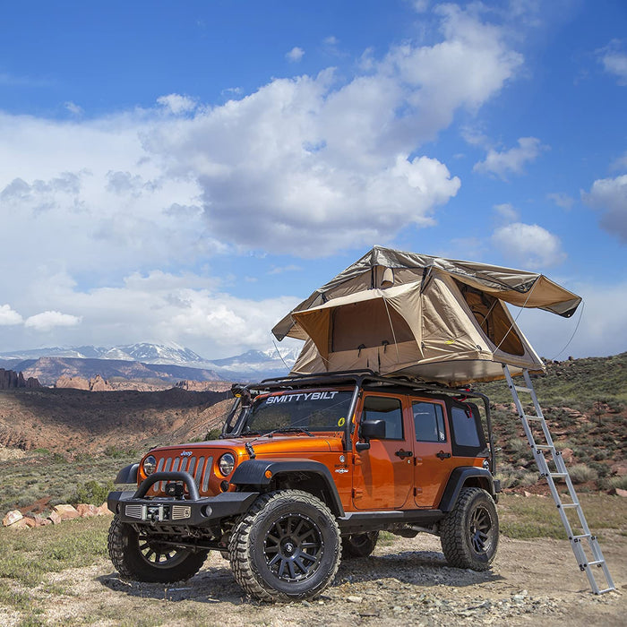 Smittybilt Fits 1997 to 2006 TJ Wrangler and Rubicon 2-3 Person Softshell Rooftop Tent Bundle