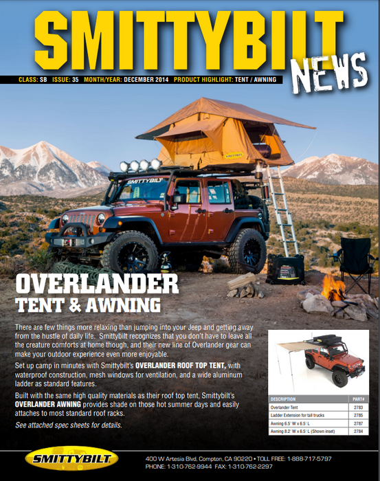 Smittybilt Fits 1997 to 2006 TJ Wrangler and Rubicon 2-3 Person Softshell Rooftop Tent Bundle